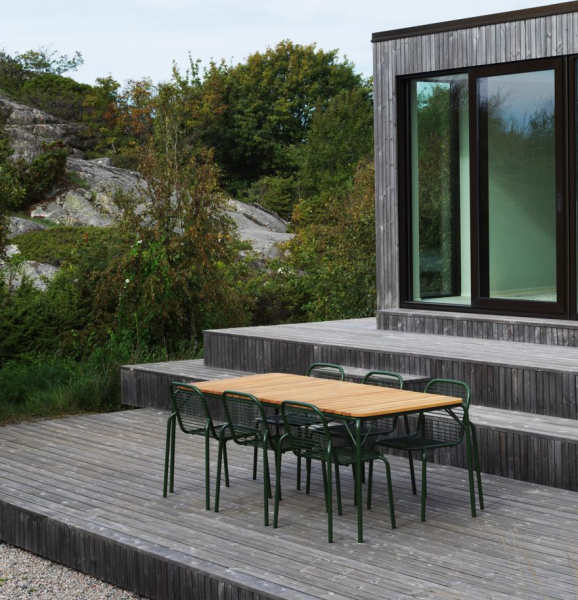 Vig Outdoor Tisch 90x200 grün Robinia